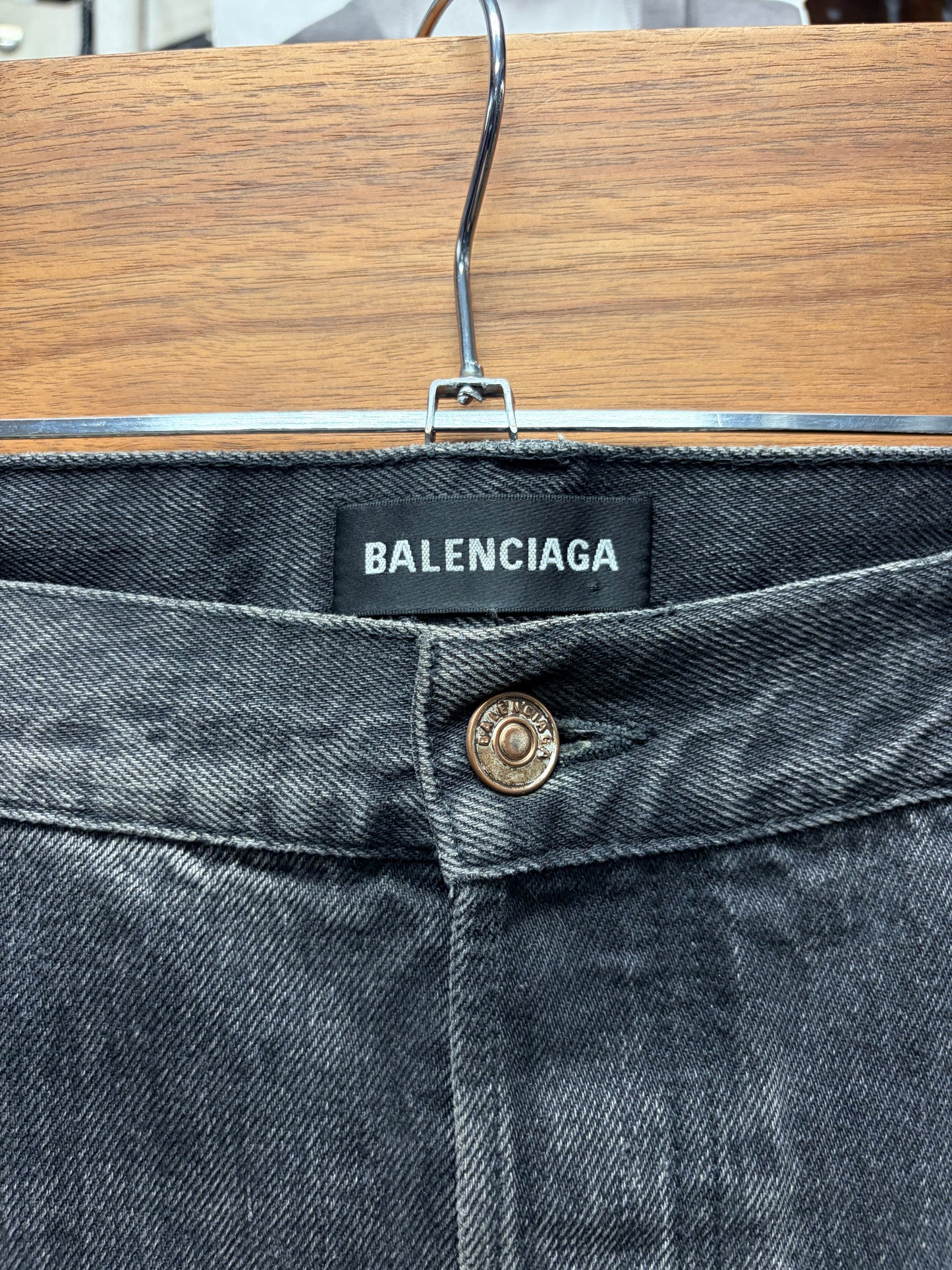 2018 Balenciaga ‘Washed Black’ Flared Leg Denim