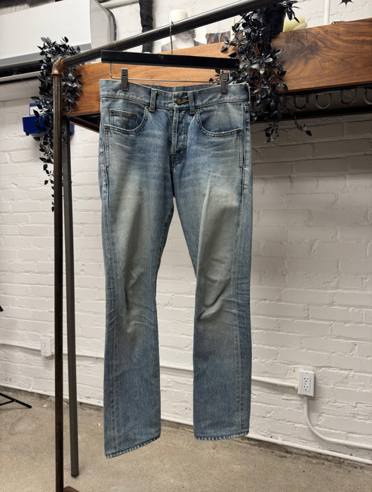 2020 Saint Laurent ‘D18’ Dirt Washed Blue Denim