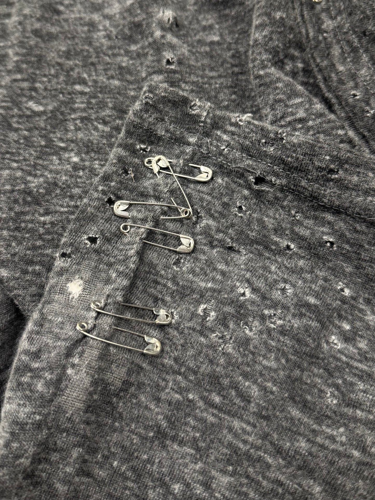 SS2011 Balmain ‘Safety Pin’ Thrash Distressed Tank Top