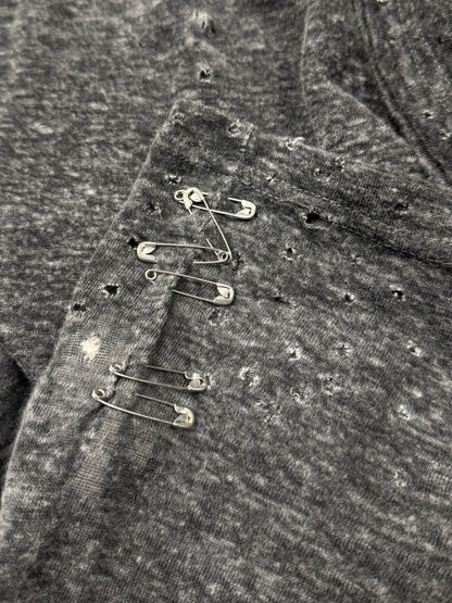 SS2011 Balmain ‘Safety Pin’ Thrash Distressed Tank Top