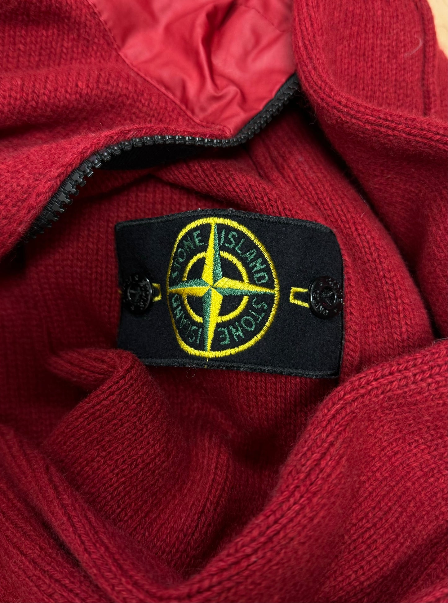 Stone Island ‘Shell Hood’ Wool Zip Up Sweater