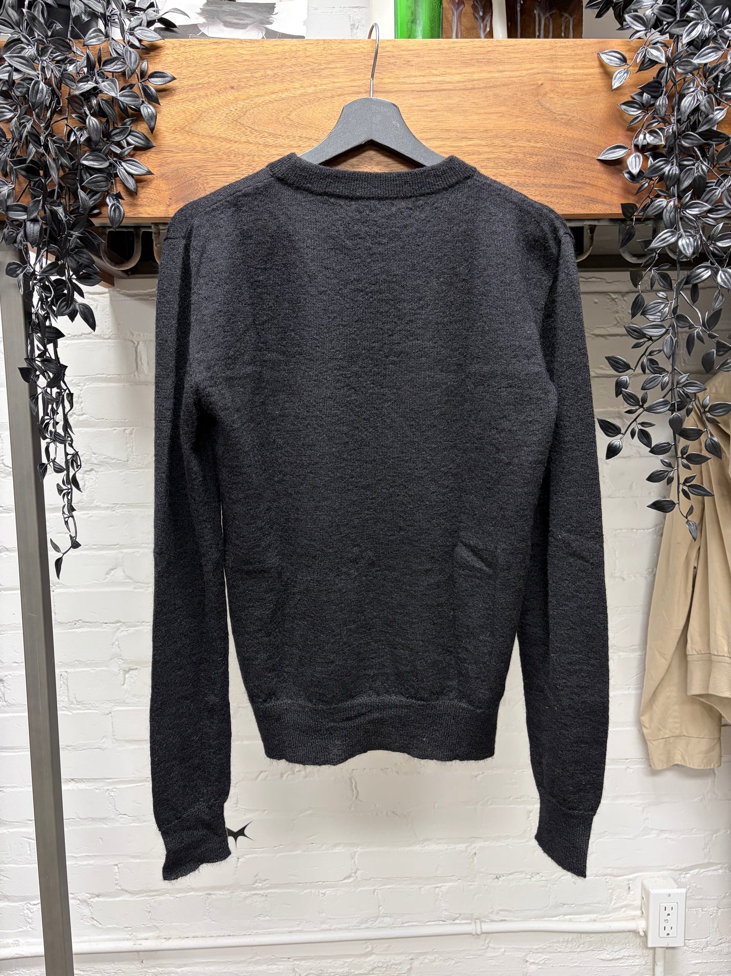 2017 Saint Laurent ‘Sunset Panther’ Black Mohair/Wool Knit Sweater
