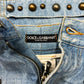 AW2004 Dolce & Gabbana ‘Studded’ Light Wash Blue Bootcut Denim