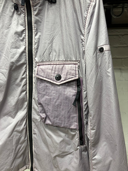 Stone Island Purple ‘Lamy’ Flock Hooded Jacket with Liner