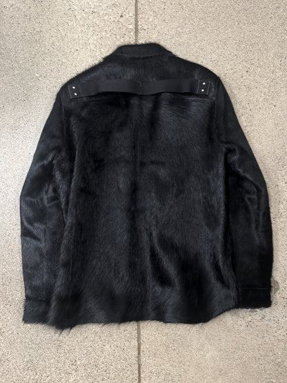 AW2022 Rick Owens ‘Strobe’ Black Pony-Hair Jacket