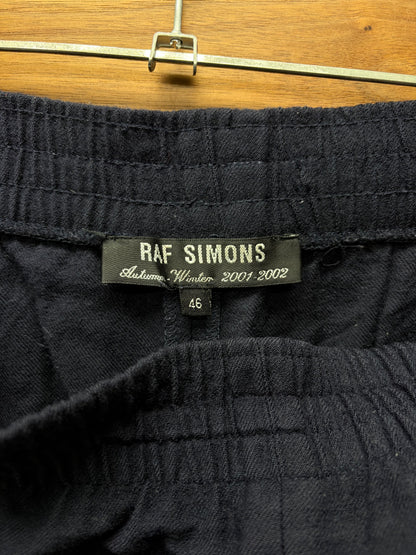 AW2001 Raf Simons ‘Riot Riot Riot’ Navy Blue Capri Wide Leg Pants