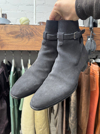Saint Laurent ‘Jodhpur’ Charcoal Grey Suede Boots