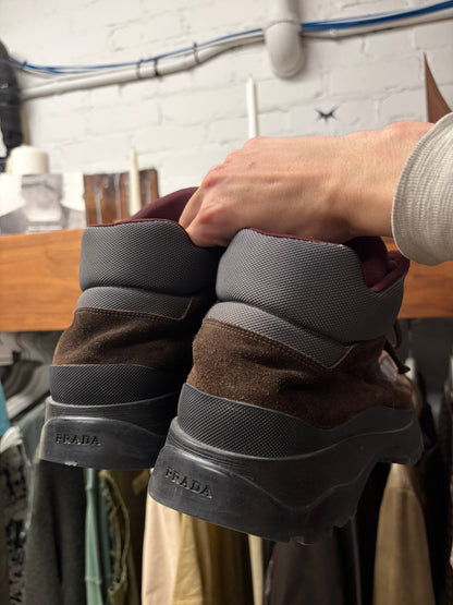 Vintage Prada Brown/Black Suede Hiking Boots