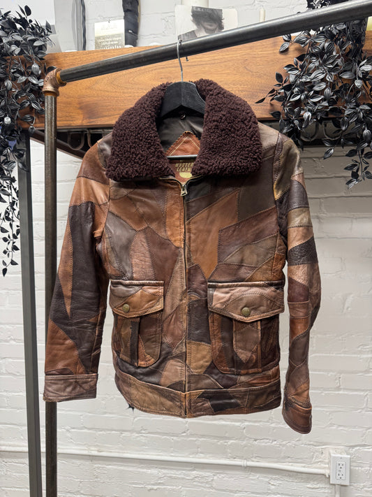 Vintage 90s Hysteric Glamour Leather Patchwork Jacket
