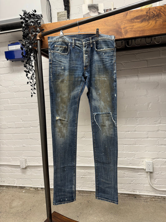 Dior Homme Dirt Washed Blue ‘Unaltered’ Skinny Cut Denim
