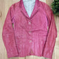 Jil Sander Pink Calfskin Leather Silk Lined Jacket