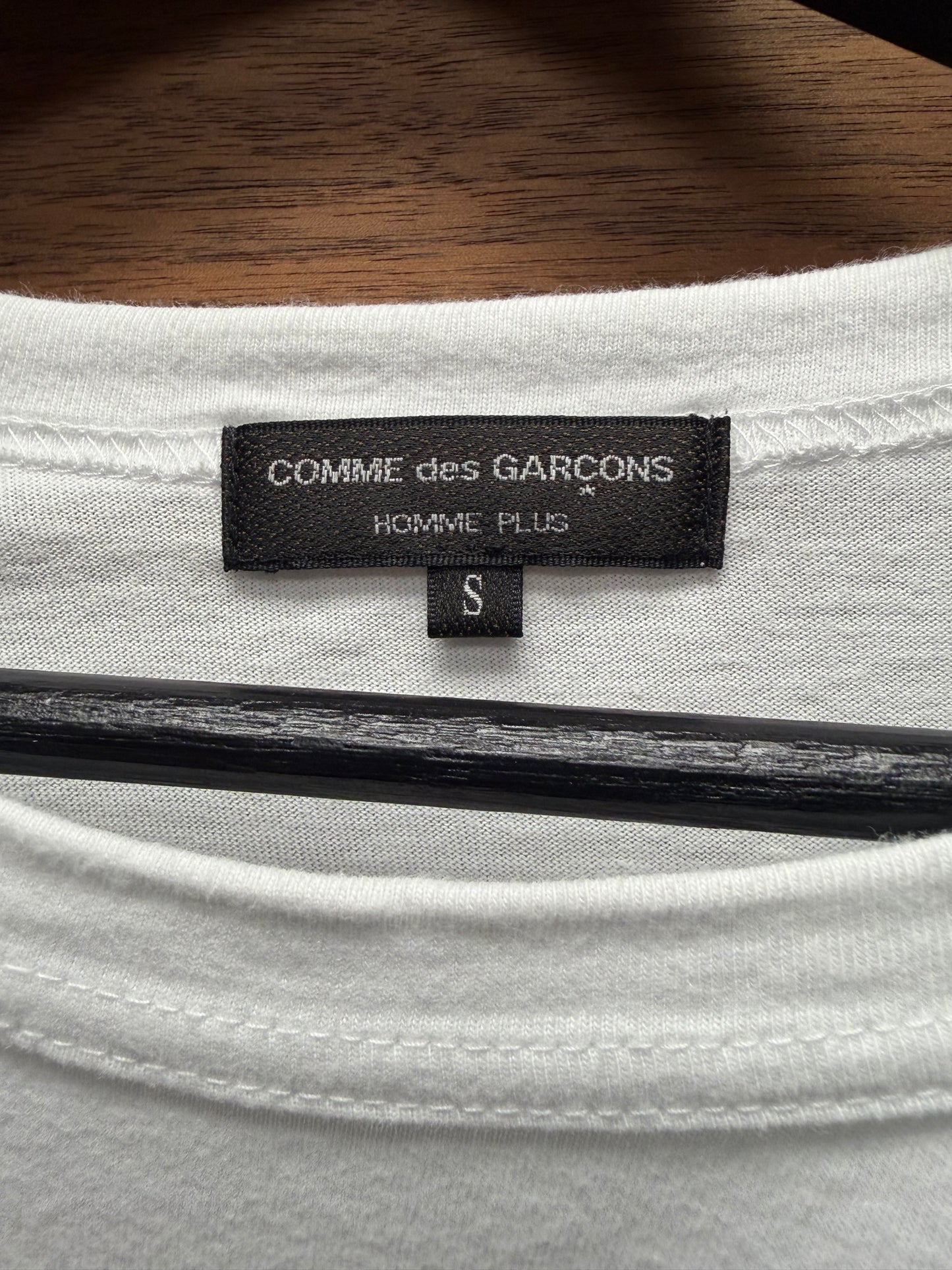 SS2021 Comme Des Garçons Homme Plus ‘Embroidered Flowers’ White Oversized Graphic T-Shirt