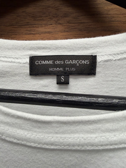 SS2021 Comme Des Garçons Homme Plus ‘Embroidered Flowers’ White Oversized Graphic T-Shirt