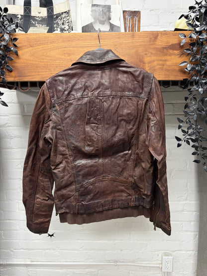 2000s Dolce & Gabbana Brown Lambskin Leather Cargo Jacket
