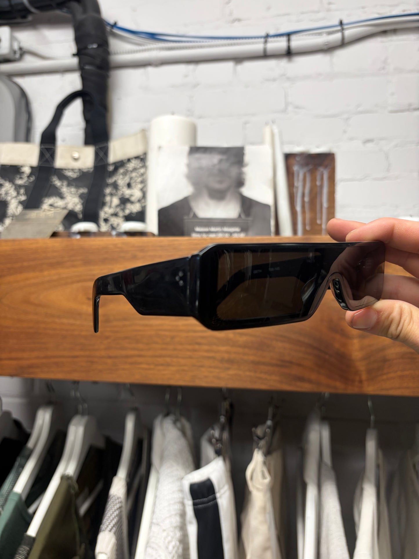 Rick Owens ‘Geth’ Box Shape Black Tinted Sunglasses