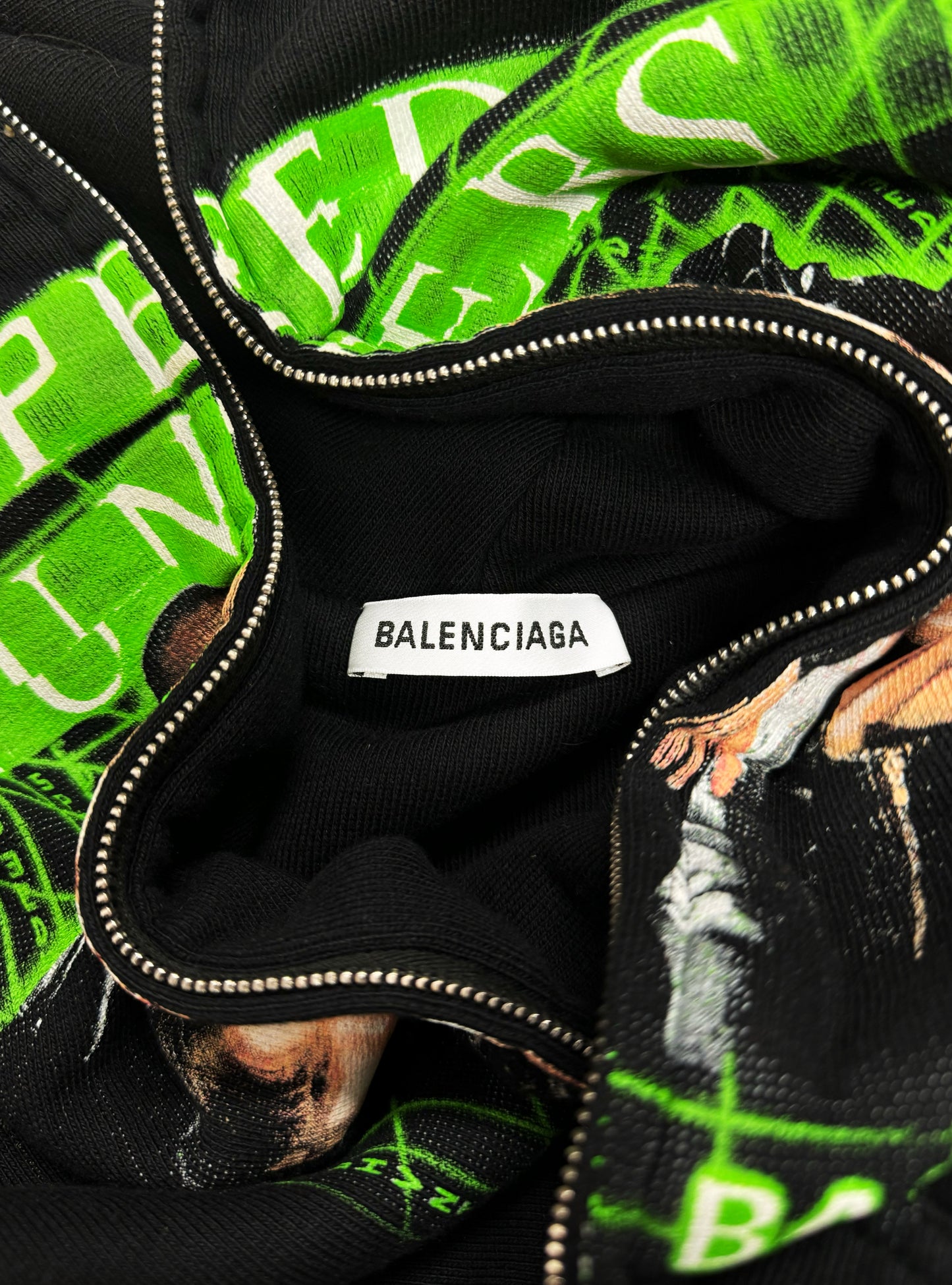 2018 Balenciaga SpeedHunters Double Layered Zip Up Hoodie