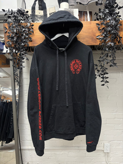 Chrome Hearts Online Exclusive Black/Red Horseshoe Logo Hoodie
