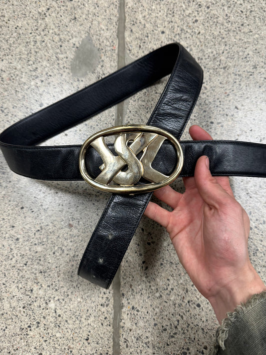 Vintage YSL Gold Buckle Belt
