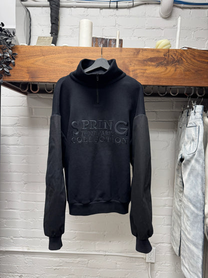 SS2018 Balenciaga ‘Twinset’ Hybrid Sleeve Quarter Zip Sweater