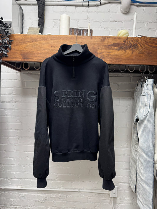 SS2018 Balenciaga ‘Twinset’ Hybrid Sleeve Quarter Zip Sweater