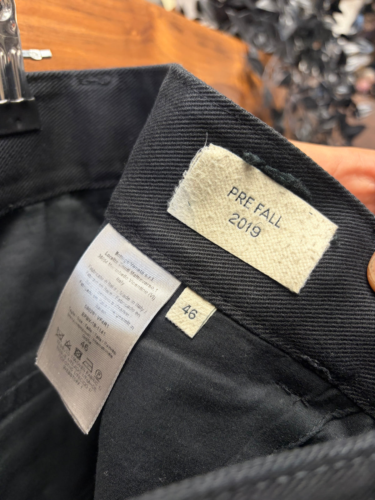 Pre AW2019 Bottega Veneta Black ‘J-Cut’ Heavyweight Cargo Pants