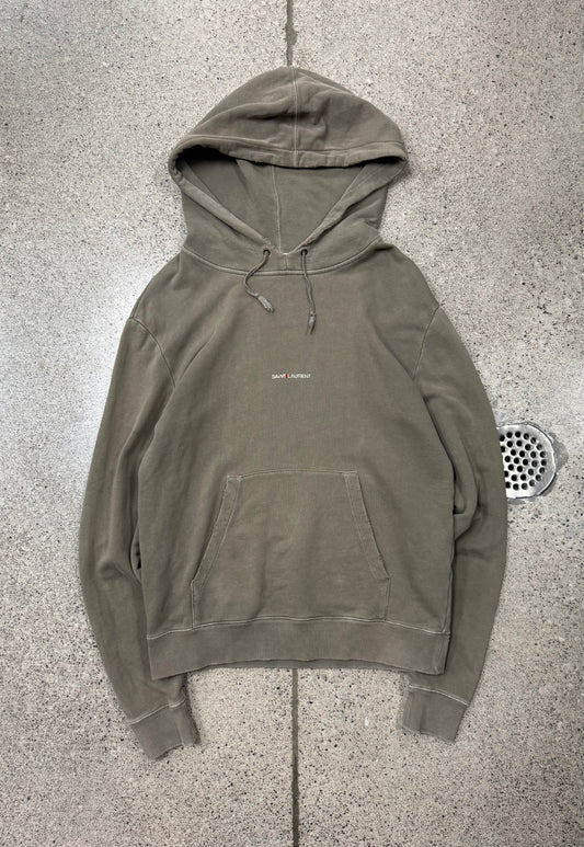 SS2018 Saint Laurent Distressed Brown ‘Box Logo’ Hoodie