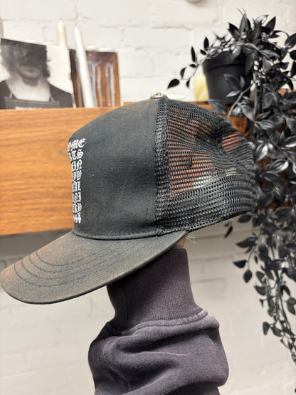 Chrome Hearts ‘Eye Chart’ Faded Black Mesh Trucker Hat
