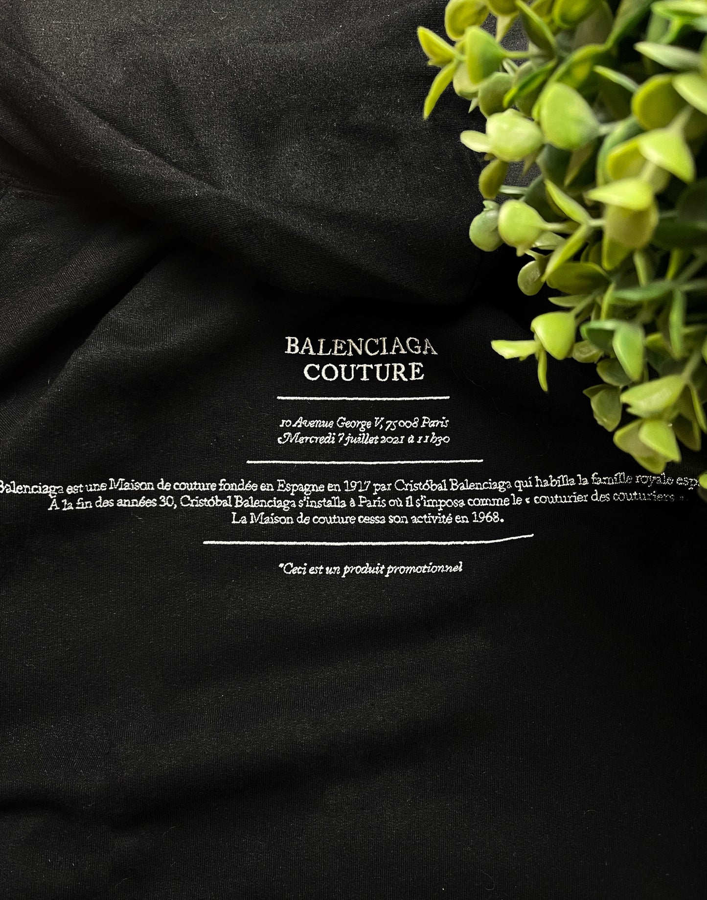 2021 Balenciaga Couture Embroidered ‘Paris’ Logo Hoodie