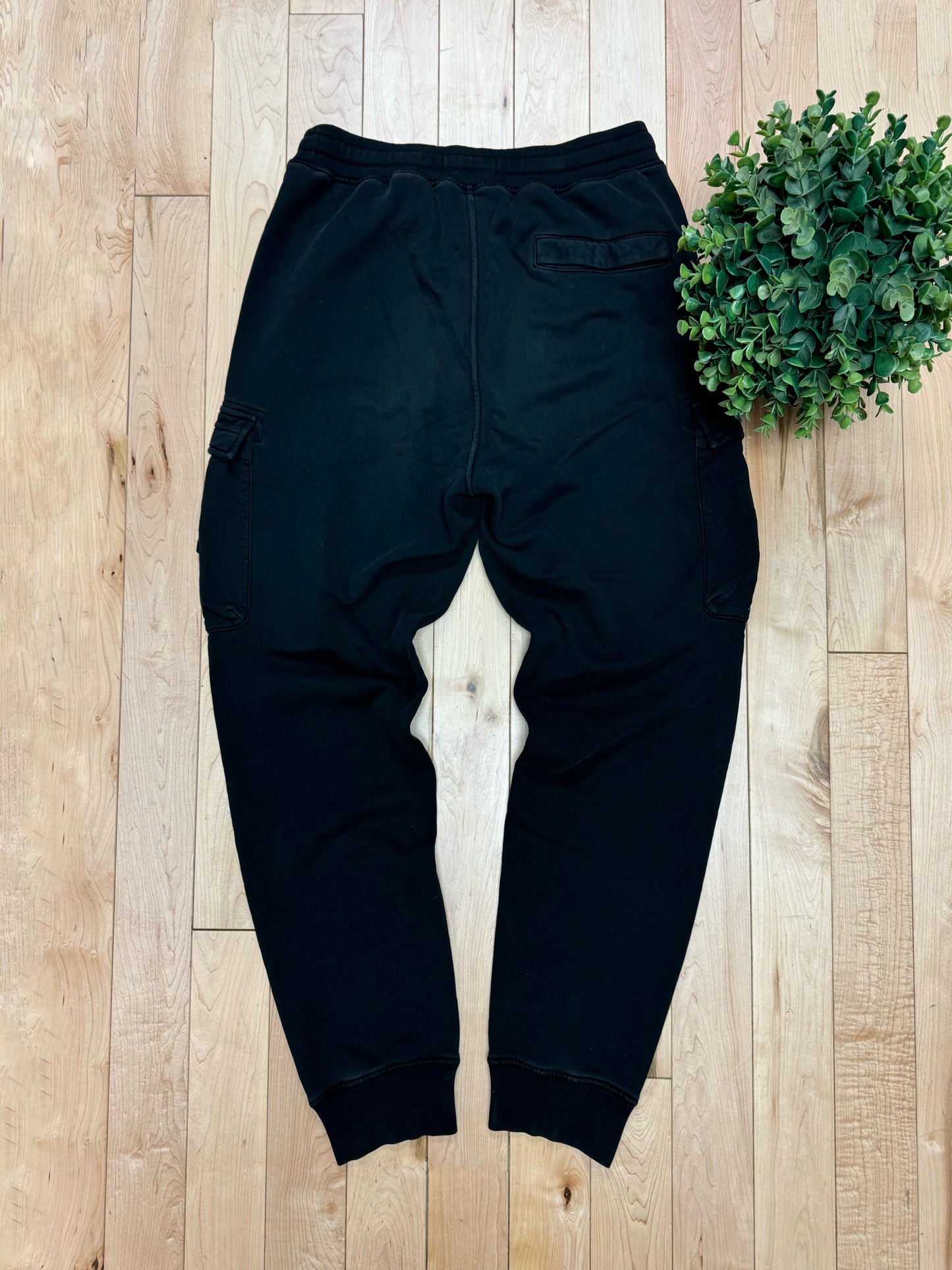 Stone Island Badge Logo Black Cargo Sweatpants