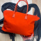 Autumn Winter 1999 Miu Miu Fuzzy Orange Enamel Handle Full Size Tote Bag