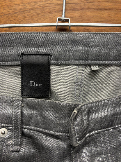 SS2008 Dior Homme ‘Radioactivity’ Unaltered Silver Waxed Skinny Jeans