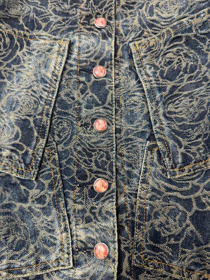 SS2007 Issey Miyake ‘Rose’ Jacquard Embroidered Denim Jacket