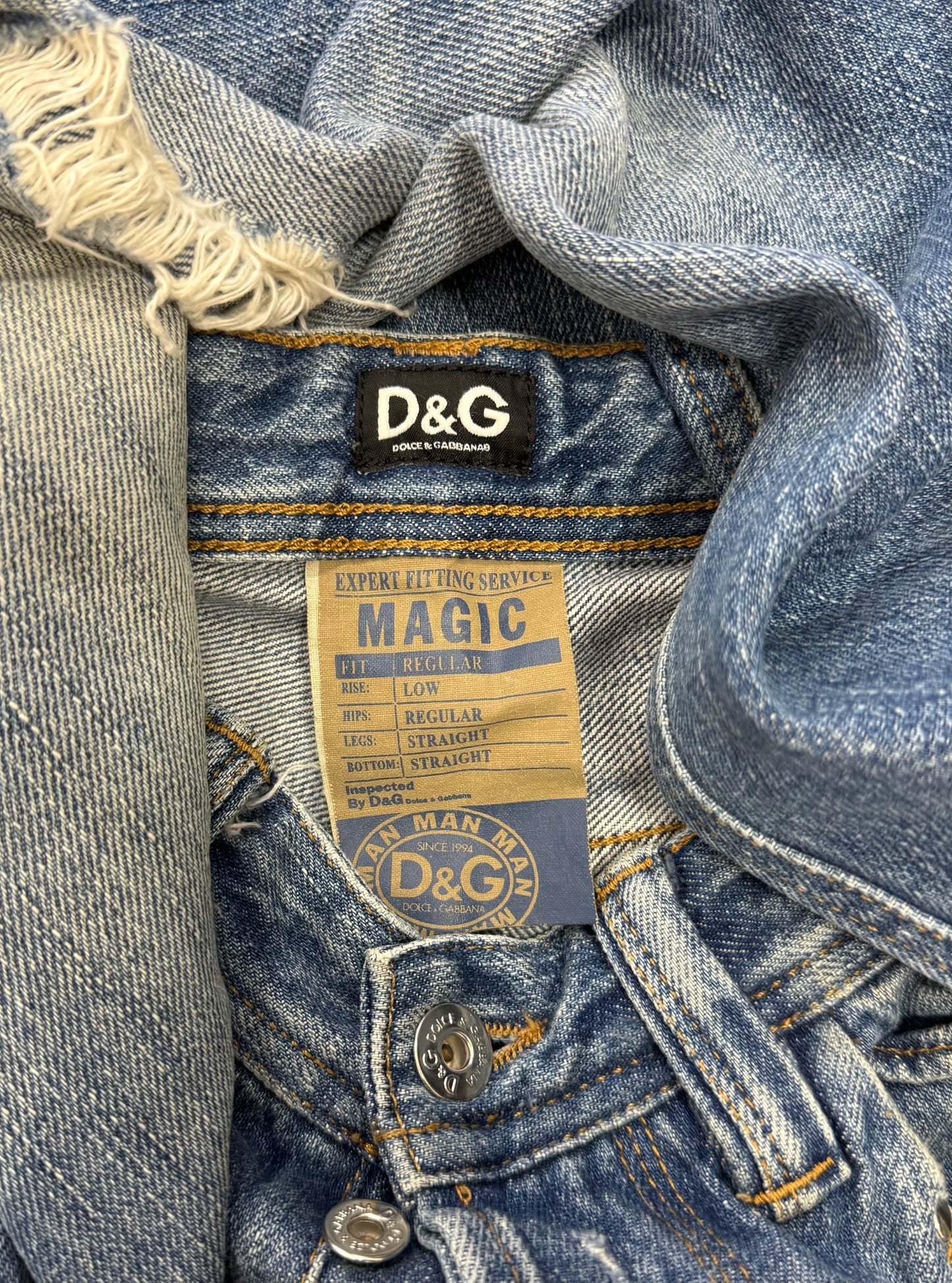 Dolce & Gabbana Distressed Blue Bootcut Denim