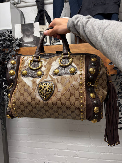 Vintage Gucci by Frida Giannini Waxed Canvas Monogram ‘Babouska’ Bag