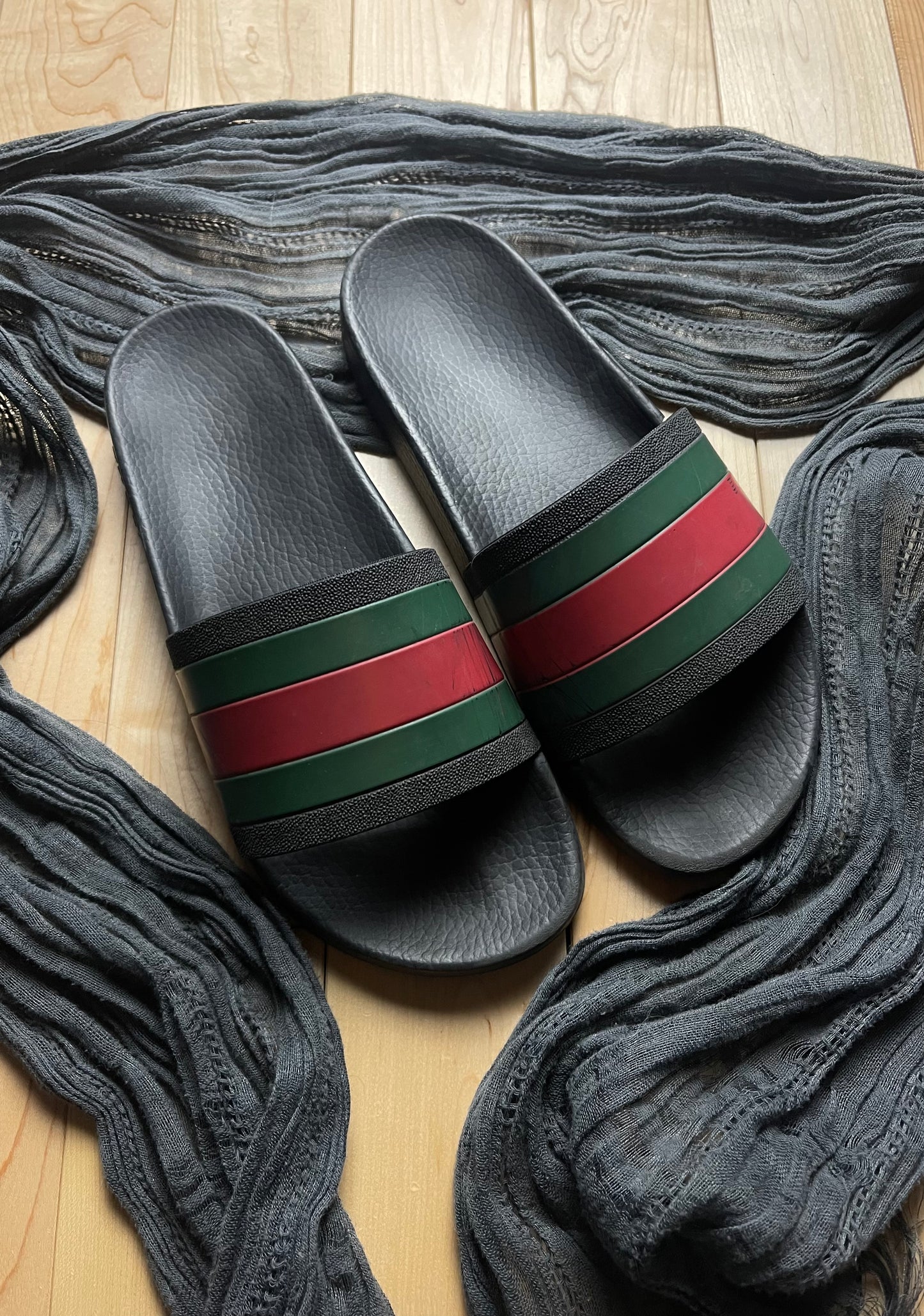 Gucci Classic Red/Green Stripe Slides