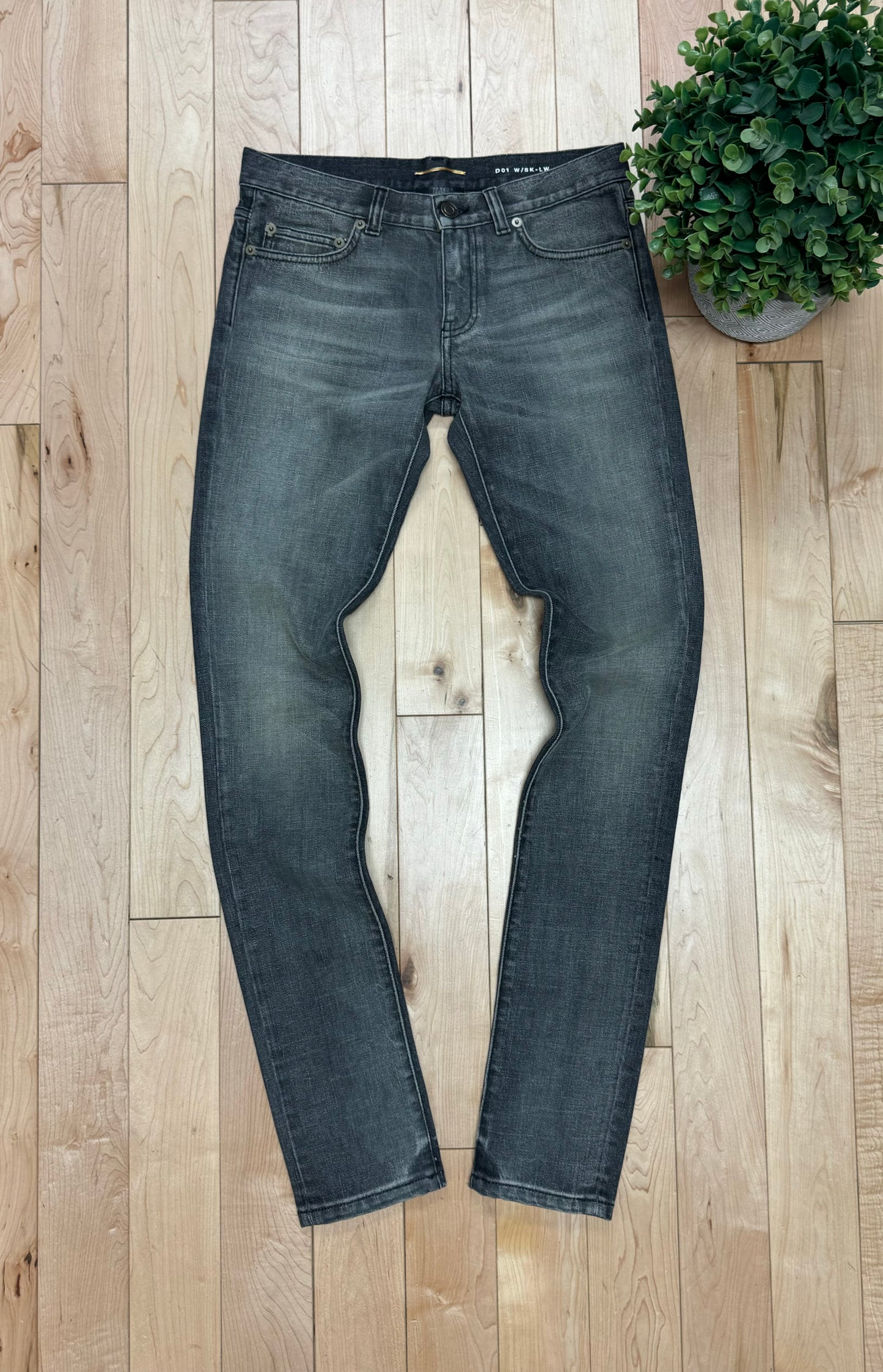 Saint Laurent D01 Grey Skinny Jeans