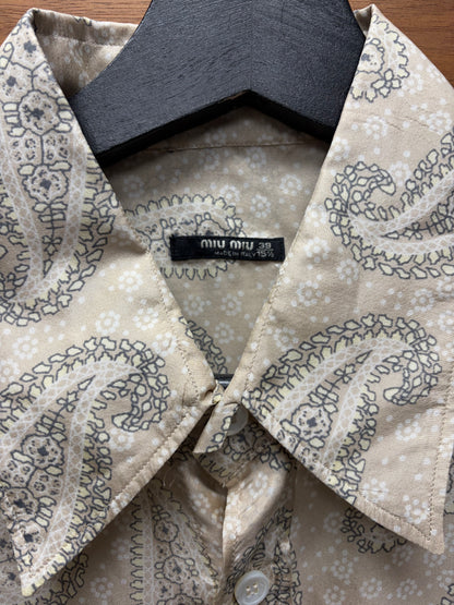 SS2002 Miu Miu Runway Silk Paisley Button Down Shirt