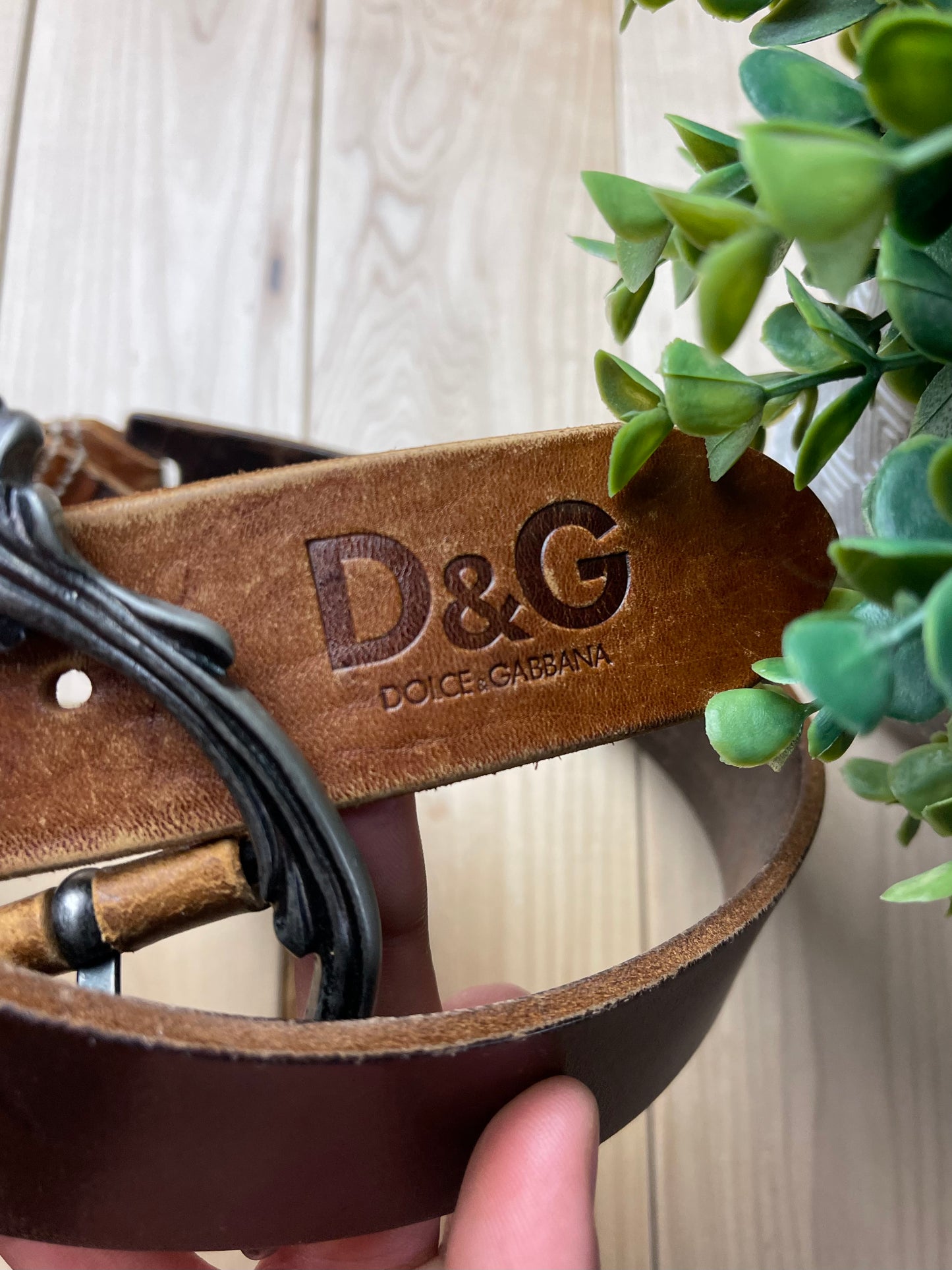 Dolce & Gabbana Western Brown Calfskin Leather Belt