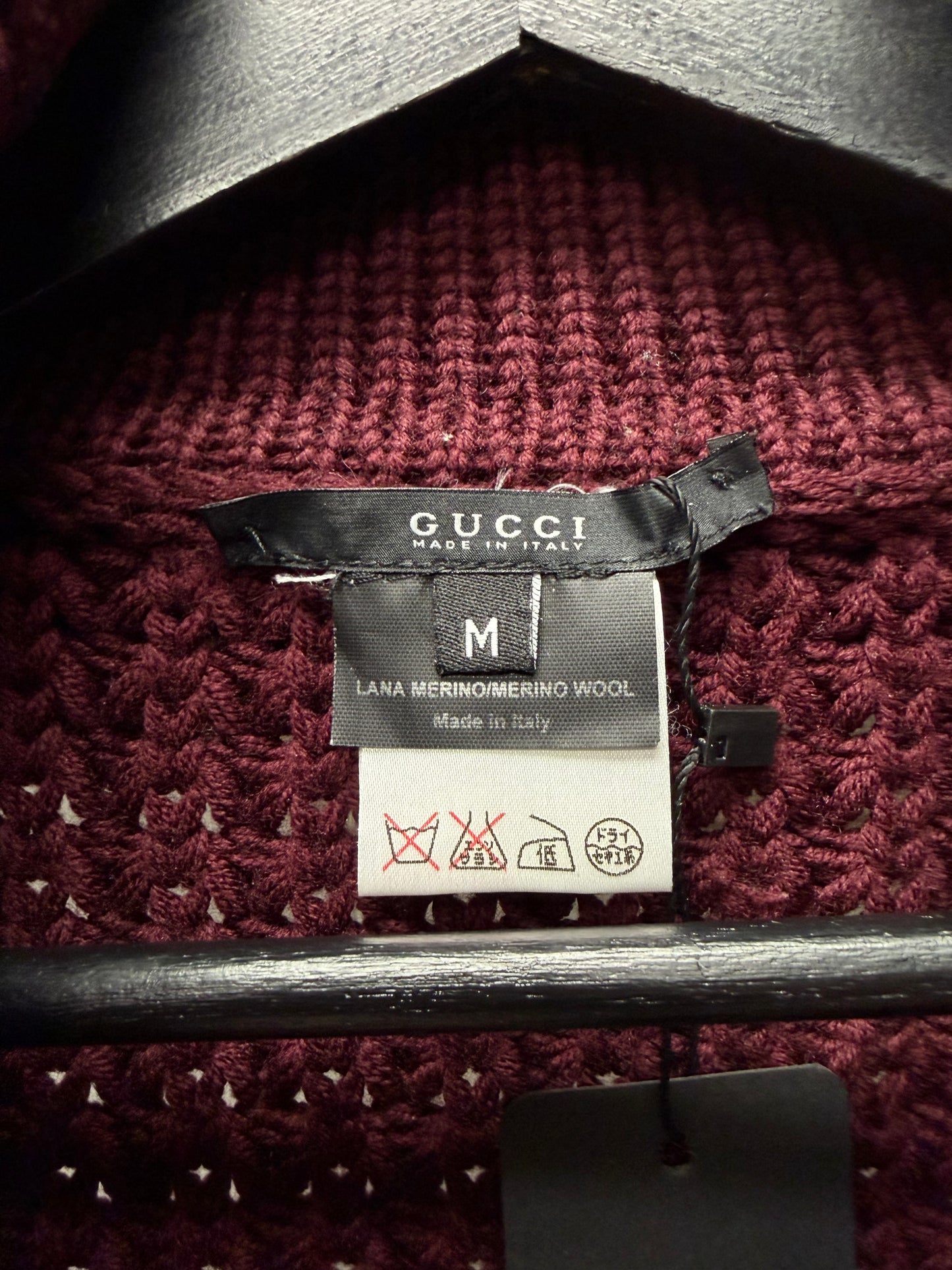 2000s Gucci by Frida Giannini Military Inspired Merino Wool Cable Knit Sweater