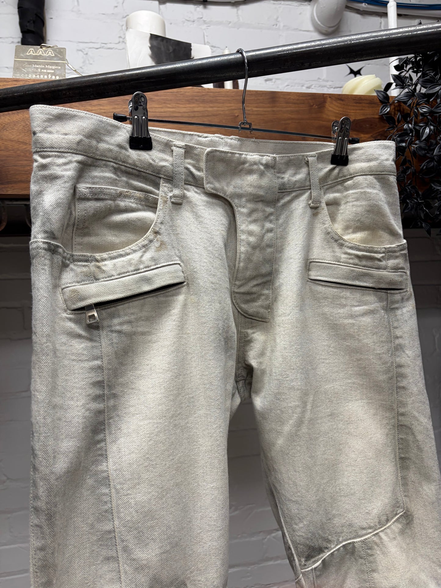 Balmain ‘Smoke Washed White’ Skinny Biker Denim