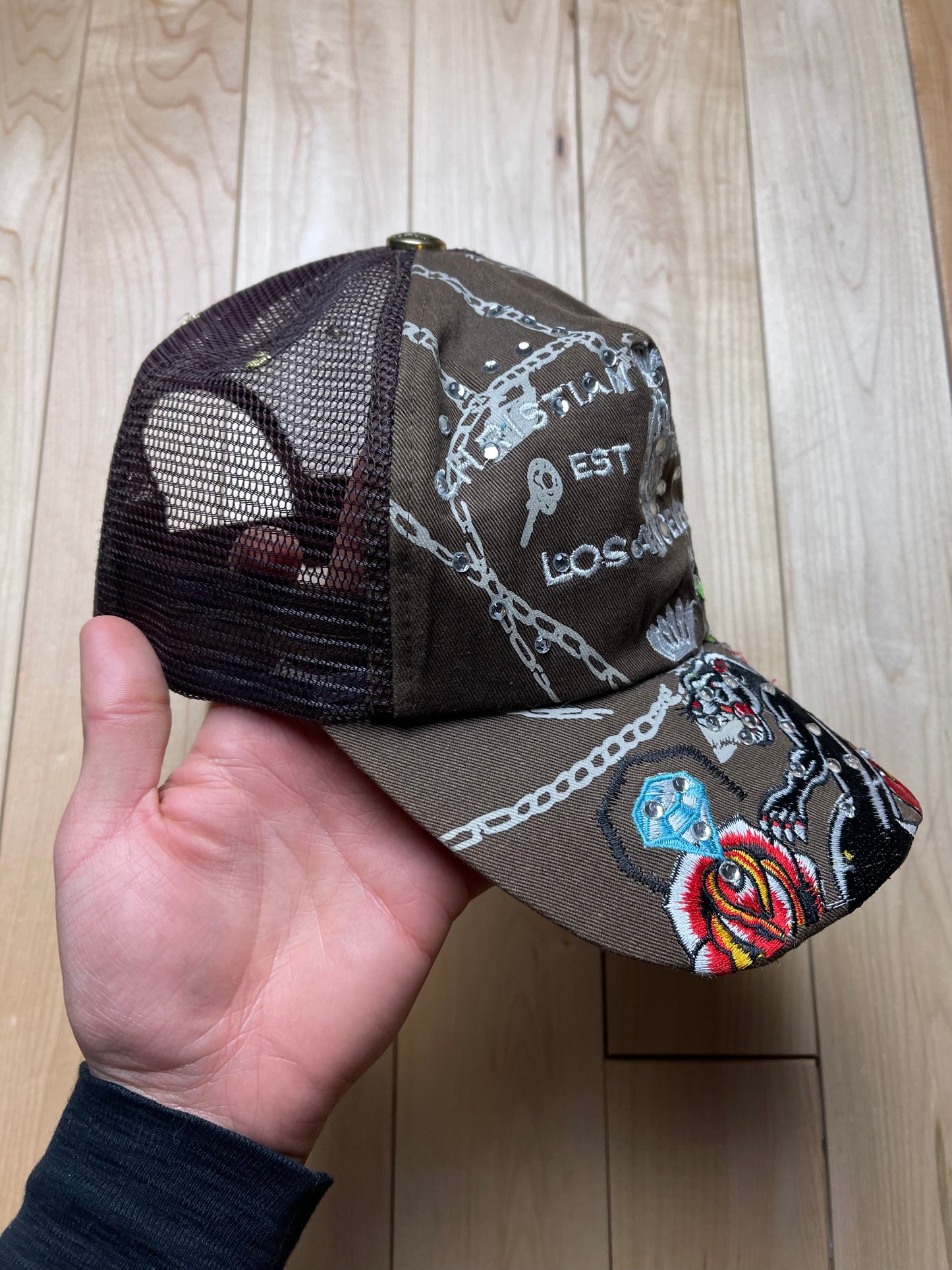 Ed Hardy Christian Audigier Rhinestone Trucker Hat