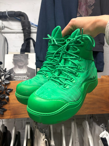 Bottega Veneta ‘Puddle Bomber’ Green Combat Boots