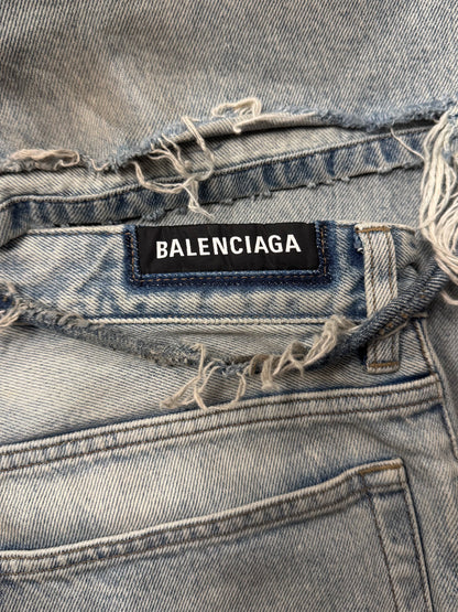 2023 Balenciaga ‘Lost Tapes’ Light Wash Blue Flared Denim