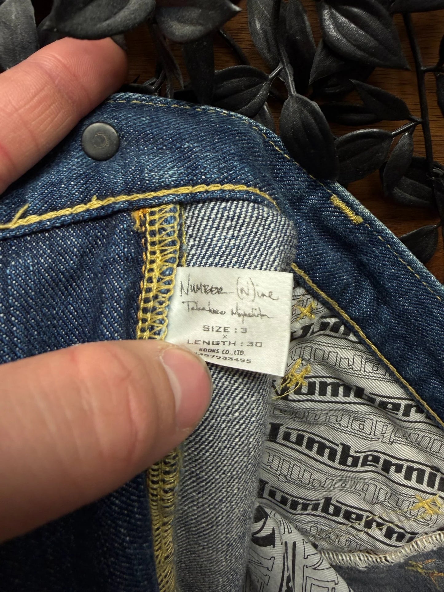 AW2004 Number (N)ine ‘Give Peace a Chance’ Blue Patchwork Denim