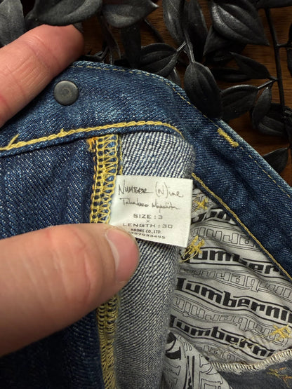 AW2004 Number (N)ine ‘Give Peace a Chance’ Blue Patchwork Denim