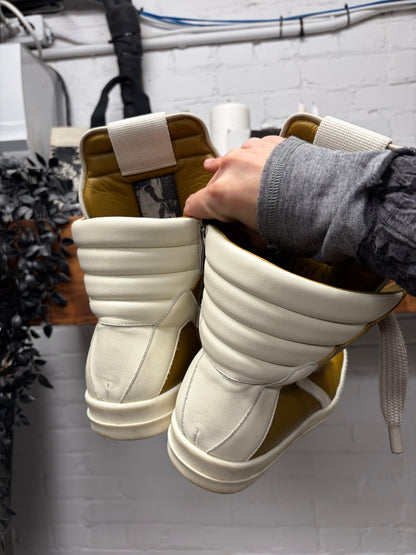 Rick Owens ‘Sulphate’ Geobasket Jumbo Lace Leather High Top Sneakers