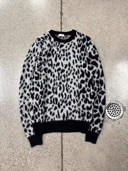 AW2016 Saint Laurent ‘Babycat’ Leopard Print Mohair Sweater