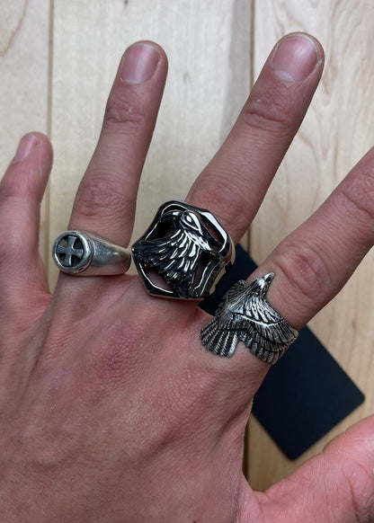 Tete Homme Silver Eagle Ring