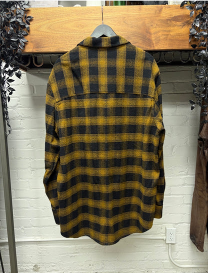 AW2019 Song For The Mute Yellow/Black Shadow Plaid ‘Hunter’ Flannel Shirt