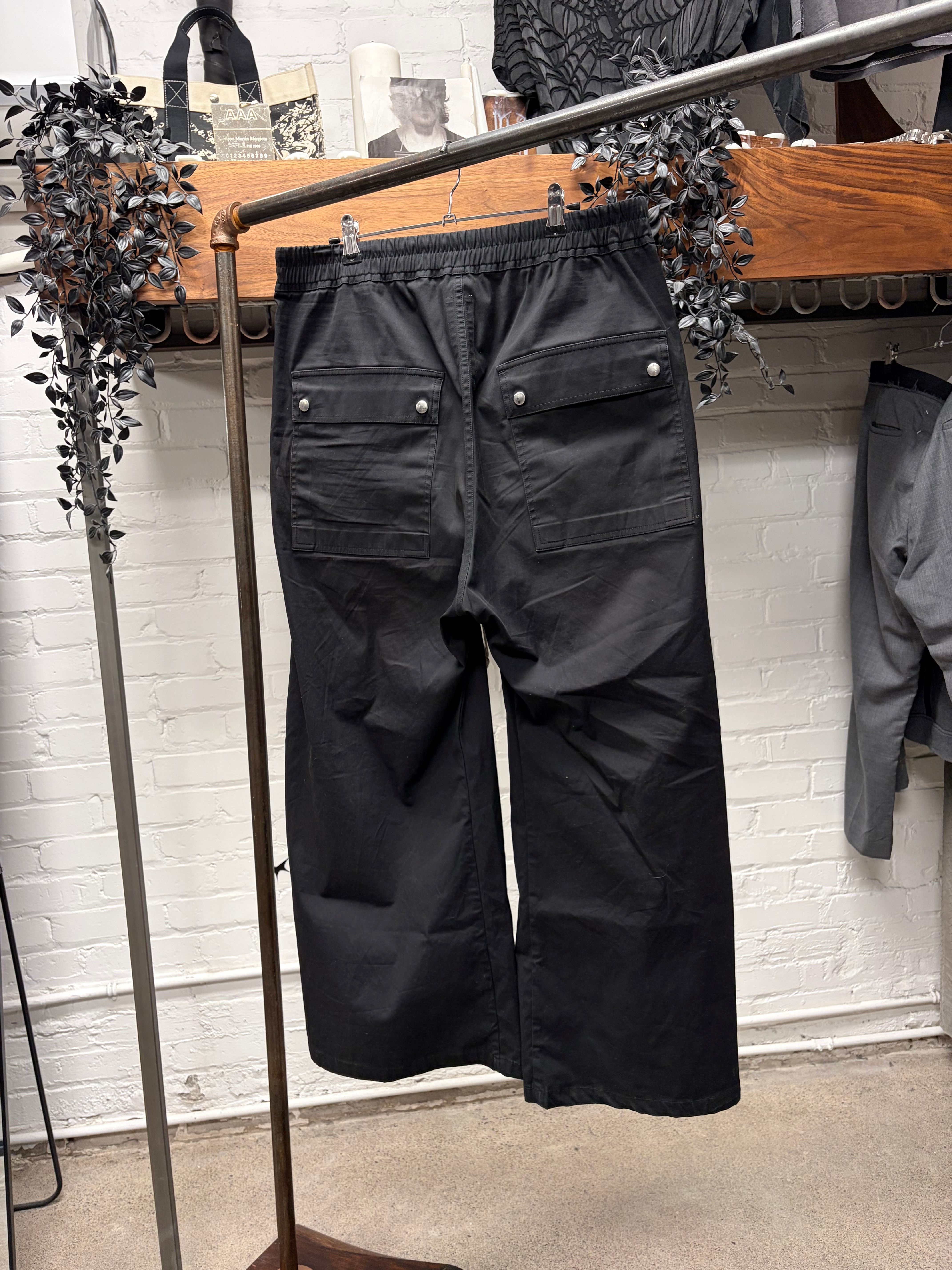 SS2023 Rick Owens Edfu 'Bela' Black Wide Leg Drawstring Pants